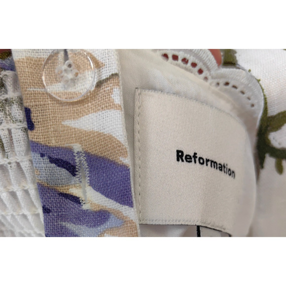 Reformation Anatolia Linen Two Piece Floral Serenity US 6 - Picture 14 of 16